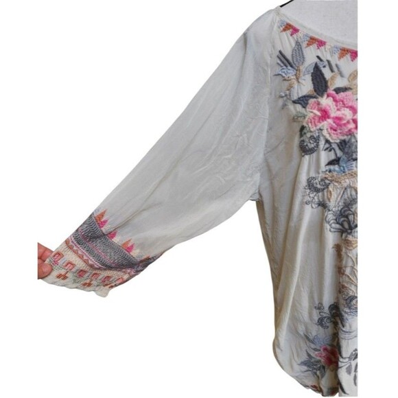 Johnny Was Size Large Long Sleeve Embroidered Lightweight Boho - Picture 3 of 8